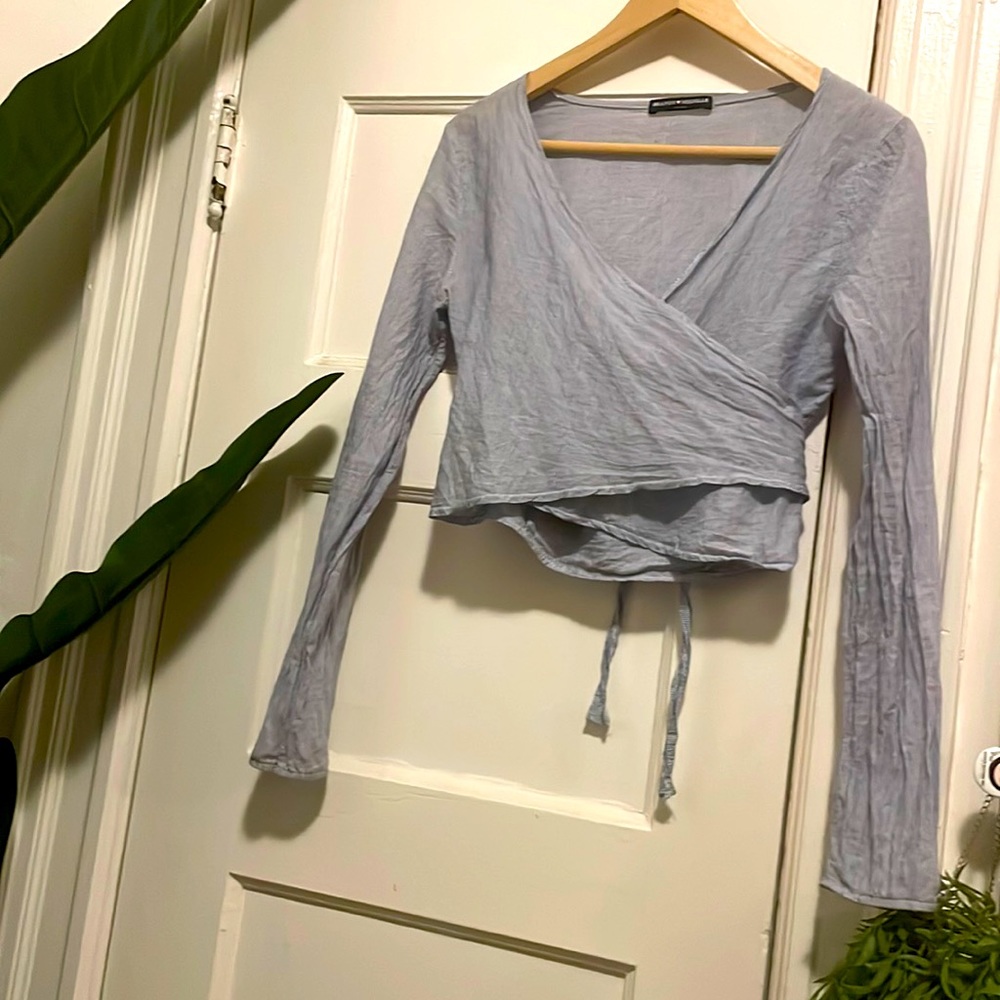 Brandy 💗Melville, One Size, Wrap Crop Top, Vintage causal wear.